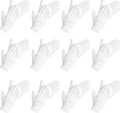 Produktbild von 36 Paar šC Weiche, wei?e Baumwollhandschuhe mit Stretchfutter fš¹r Damen und Herren, Servicehandschuhe