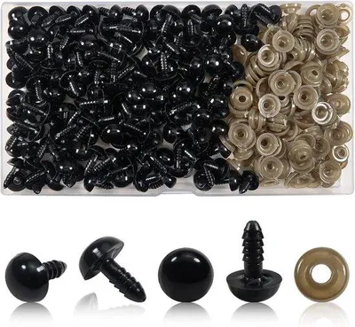 Produktbild von 12mm schwarze Plastikperlen für Handwerk und DIY