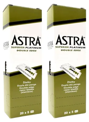 Image de Lames de rasoir Astra Platinum pour hommes, à double tranchant, boîte de 200