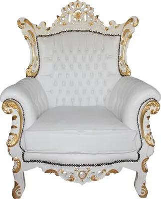 Produktbild von Casa  padrino Barock Sessel Al Capone Weiß/Gold Mod2 - Limited Edition