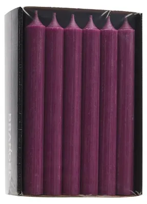 Image de Bougie décorative "Stabkerze" de diamètre 2,1 cm et de hauteur 19,5 cm - Couleur aubergine