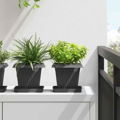 Immagine prodotto di Maison Exclusive - Vasi da fiori, 24 pezzi, plastica nera