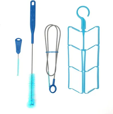 Immagine prodotto di Kit per la pulizia delle bottiglie - Spazzola multifunzione 4-in-1 - Spazzola per la pulizia di bottiglie, cannucce e tappi - Blu