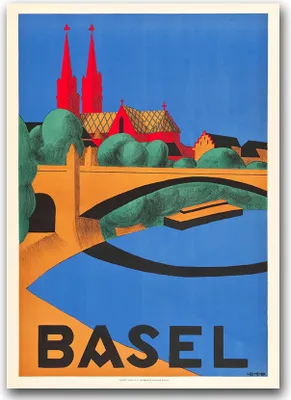 Produktbild von Poster - Canvas - Leinwand - 59,4 cm x 84,1 cm - Fotoposter - Leinwandkunst - Basel Schweiz