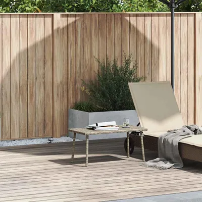 Produktbild von "2026 Promotion" Garten-Couchtisch Rechteckig Hellgrau 80x40x37 cm Poly Rattan - Gartentische MM709