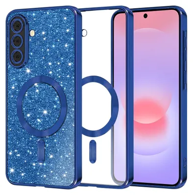 Obrázok produktu pre Techsuit – puzdro s trblietkami MagSafe pre Samsung Galaxy A37 5G – tmavomodrá