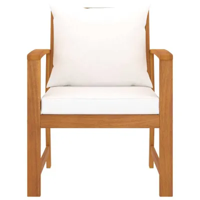 Produktbild von vidaXL Gartenstühle 2 Stk. mit Creme Kissen Massivholz Akazie