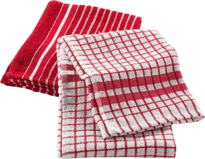 Image de Lot de 2 torchons eponge 50 x 70 cm Classico rouge