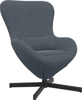 Image de vidaXL Fauteuil oeuf gris foncé 63 x 73 x 90 cm velours