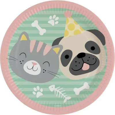 Produktbild von 8 Pappteller Happy Animals 23cm