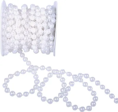 Produktbild von Perlengirlande - 8mm Ø - 10m  -  Weiss - 32207-8-10-01