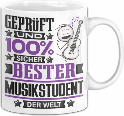 Produktbild von Musikstudent Geschenk Lustiger Spruch für Musikstudent Geschenkidee Bester Musikstudent Der Welt (Weiß)
