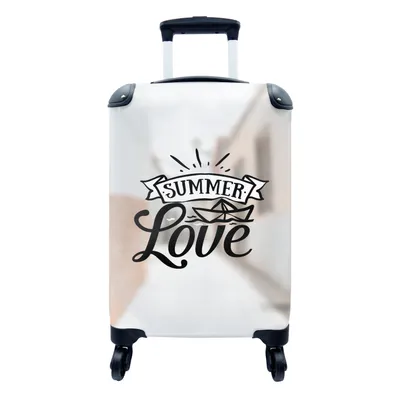 Produktbild von MuchoWow® Koffer Handgepäck Trolley Rollkoffer Kleine Reisekoffer mit 4 Rollen - Sommer - Boot - Zitat - Cabin Size < 55x40x23 cm & 55x40x20 cm - Fotokoffer - Kabinenkoffer - Boardgepäck - Reise-Box - Reisekoffer - Reisegepäck - Koffer mit Bild - Trolley für Kinder
