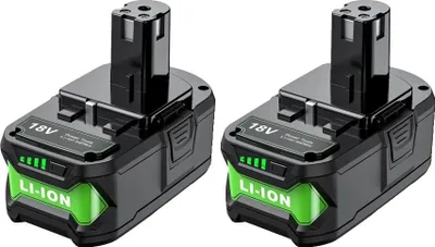 Obrázek produktu pro Lithium-iontová baterie Ryobi 18V, 6000mAh a 9000mAh, kompatibilní s P107, P108, P109, 2 6.0ah, 18V