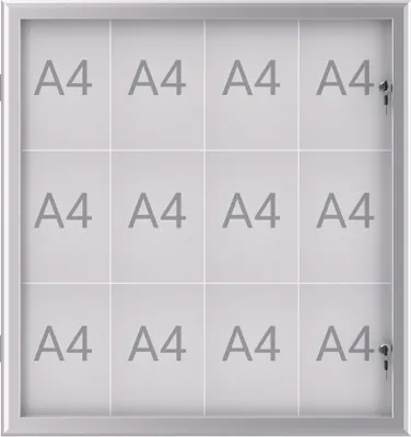 Produktbild von MAUL Schaukasten MAULexcite Querformat 12 x A4 Aluminium 100 x 95.6 x 2.8 cm silber