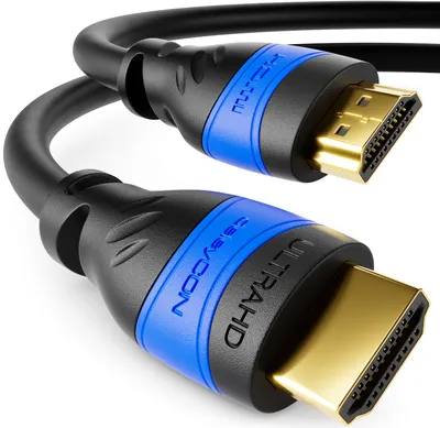 Produktbild von deleyCON 3,0m HDMI Kabel 2.0a/b - High Speed mit Ethernet - UHD 2160p 4K@60Hz 4:4:4 HDR HDCP 2.2 ARC CEC Ethernet 18Gbps 3D Full HD 1080p Dolby - Schwarz