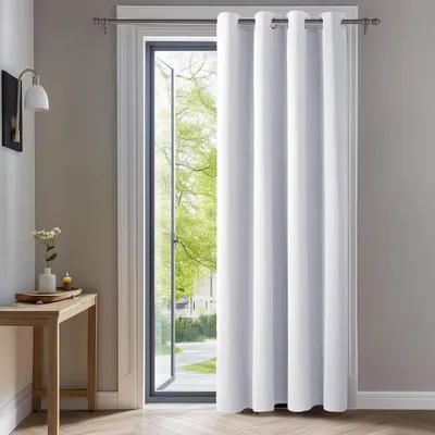 Produktbild von Blickdichte Gardinen mit Ösen 175x140cm Grau Weiß 1 Stück