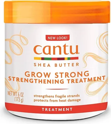 Produktbild von Cantu Grow Strong Strengthening Treatment, Haarcreme, Frauen, Sprödes Haar, 173 ml, Hitzeschutz, Glanz, Verstärkung, Topf
