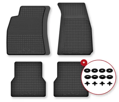 Obrázek produktu pro Gumové vaničkové autokoberce pro: Seat Exeo 2008-2015 sedan, kombi černé 4 ks s úchyty