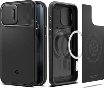 Produktbild von [OUTLET] Case Spigen Optik Armor Mag MagSafe Apple iPhone 15 Pro Schwarz