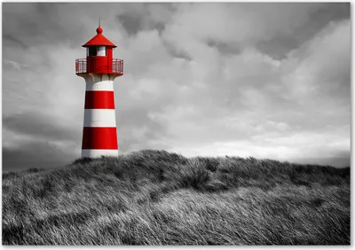 Produktbild von Tulup® Leinwandbild - 100x70 cm - Wandkunst - Drucke auf Leinwand - Leinwanddruck  - Sehenswürdigkeiten & Architektur - Rot - Leuchtturm