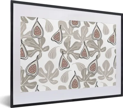Produktbild von MuchoWow® Gerahmtes Poster Sommer - Feigen - Blätter 40x30 cm - Poster mit Schwarzem Bilderrahmen Wandposter Rahmen Foto Bilder - Bilderrahmen - Poster im Rahmen
