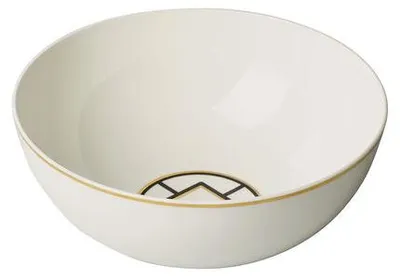 Zdjęcie produktu dla Villeroy & Boch MetroChic, Salaterka, Okrągły, Porcelana, Czarny, Złoto, Biały, Serwisowy, MetroChic