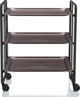 Produktbild von DON HIERRO - Klappbarer Servierwagen BAUHAUS mit Rollen – Metallgestell schwarz, 3 Ebenen, 3 Positionen