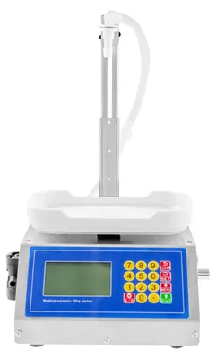 Obrázok produktu pre Stroj na plnenie tekutín – Automatický plniaci stroj na fľaše – 30 W – LCD displej – 8 g až 3 kg – strieborný