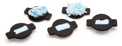 Produktbild von vhbw 5x Docht, Wick Cap kompatibel mit iRobot Mint 5200, 4200 Saugroboter mit Wischfunktion - Ersatz-Dochtkappe Schwarz Blau