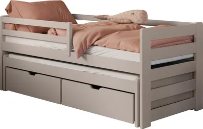 Produktbild von MIRJAN24 Kinderbett mit Stauraum Senso 80, Bett mit zwei Bettschubladen und 2. Schlafgelegenheit, 206x86x78 cm (Farbe: Cashmere)