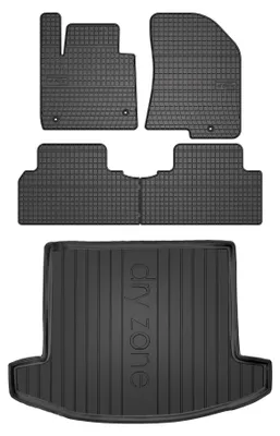 Obrázok produktu pre Gumové autokoberce SolidPRO + vaňa kufra DryZone pre: Kia Carens IV 2013-2018 minivan 5 ks – Wielganizator