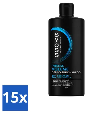 Immagine prodotto di 15 flaconi di shampoo volumizzante Syoss per capelli fini e senza volume - 440 ml ciascuno - confezione - 15 pezzi