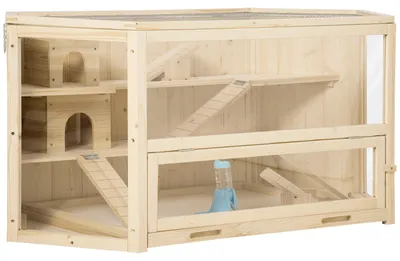 Immagine prodotto di Casetta per Criceti 3 Livelli 115x60x55 cm Tetto Apribile in Legno e Plastica