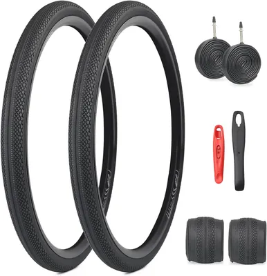 Productafbeelding van Fietsbanden 700 x 42C, 2 banden en 2 slangen, voor fiets, compatibel met 700 x 42C en 700 x 52C