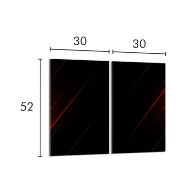 Produktbild von Glasschutzplatte für Herd 2x30x52 Schwarz