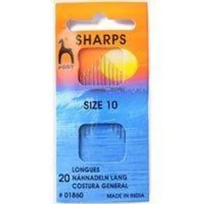 Immagine prodotto di Aghi da cucito Pony Goldöhr, modello "Sharps", spessore 10, in plastica, multicolore, dimensioni 4,7 x 4,5 x [mancano le ultime dimensioni]