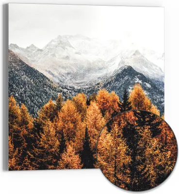 Produktbild von DEQOART Hybrid Leinwand Bild 50x50 cm 'Natürlicher Kontrast' Wandbild Glas flach modern