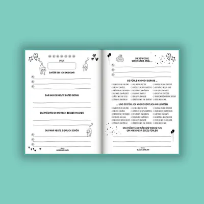 Obrázek produktu pro Mein kleines Glücklichbuch | Dankbarkeitstagebuch für Kinder | 3 Minuten Tagebuch für Kinder