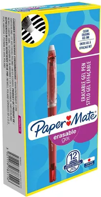 Immagine prodotto di Papermate Erasable Gel Penna in gel con cappuccio Medio Rosso 12 pz