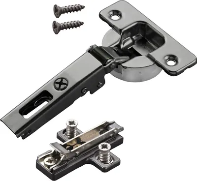 Produktbild von 2 x Salice Topfband Serie 700 Titanium anthrazit mit Dämpfungssystem im Topf 110° T48 Eckanschlag inkl. Kreuz-Montageplatte Höhe 6 mm mit Exzenterverstellung Schrankscharnier von SOTECH