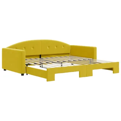 Image de Lit de jour extensible Jaune 100x200 cm Velours