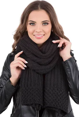 Produktbild von Vivisence Winterschal Damen einheitsgröße - Aus warme Garn Halsbedeckung an winter und herbst Klassisch schal frauen Strickschal kuschelig - Schwarz