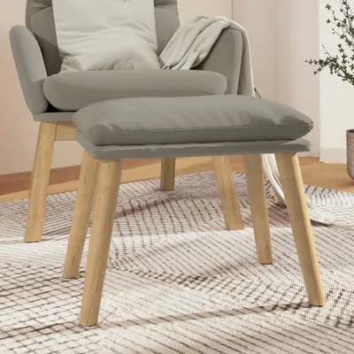 Produktbild von Möbel Fußhocker Hellgrau 45x29,5x35 cm Samt - Fußhocker 341435