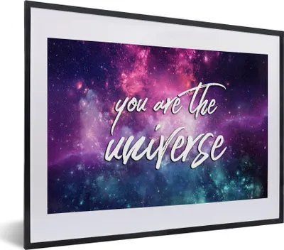 Produktbild von MuchoWow® Gerahmtes Poster Weltraum - Zitat - Sterne - Jungen - Mädchen - Kinder 40x30 cm - Poster mit Schwarzem Bilderrahmen Wandposter Rahmen Foto Bilder - Bilderrahmen - Poster im Rahmen