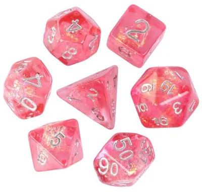 Produktbild von HOT Games Würfelset rot Kunststoff 7-teilig D4-D20 brick