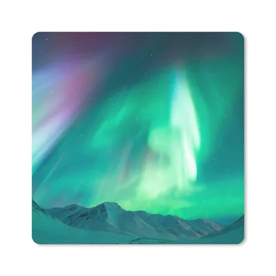 Produktbild von MuchoWow® Mauspad Mousepad Nordlichter - Berg - Schnee 30x30 cm - Mousepads - Maus Mat - Pad - Mausunterlage - Gaming