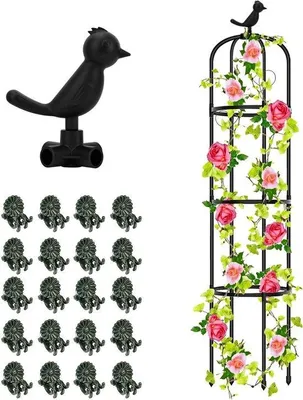 Immagine prodotto di Supporto da giardino per piante e fiori, 145 cm - Supporto per rampicanti con torre rimovibile in fibra di vetro