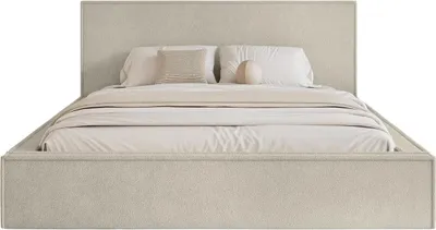Produktbild von FEDVE Polsterbett MENDOCINO LIGHT aus Chenille-Stoff 200x200 cm, Beige
