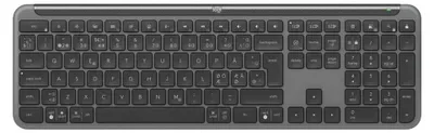 Produktbild von Logitech Signature Slim K950, Volle Größe (100%), Kabellos, RF Wireless + Bluetooth, Scherenschalter, QWERTY, Graphit